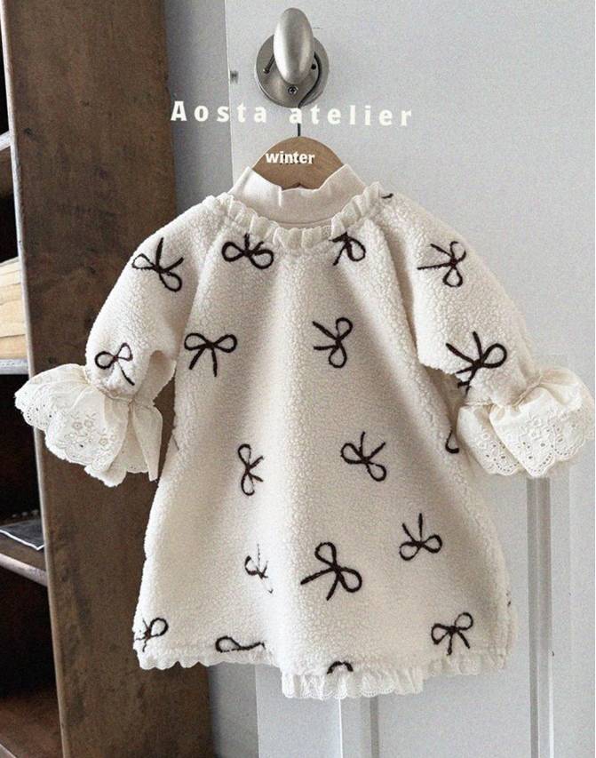 Ribbon Fleece Dress