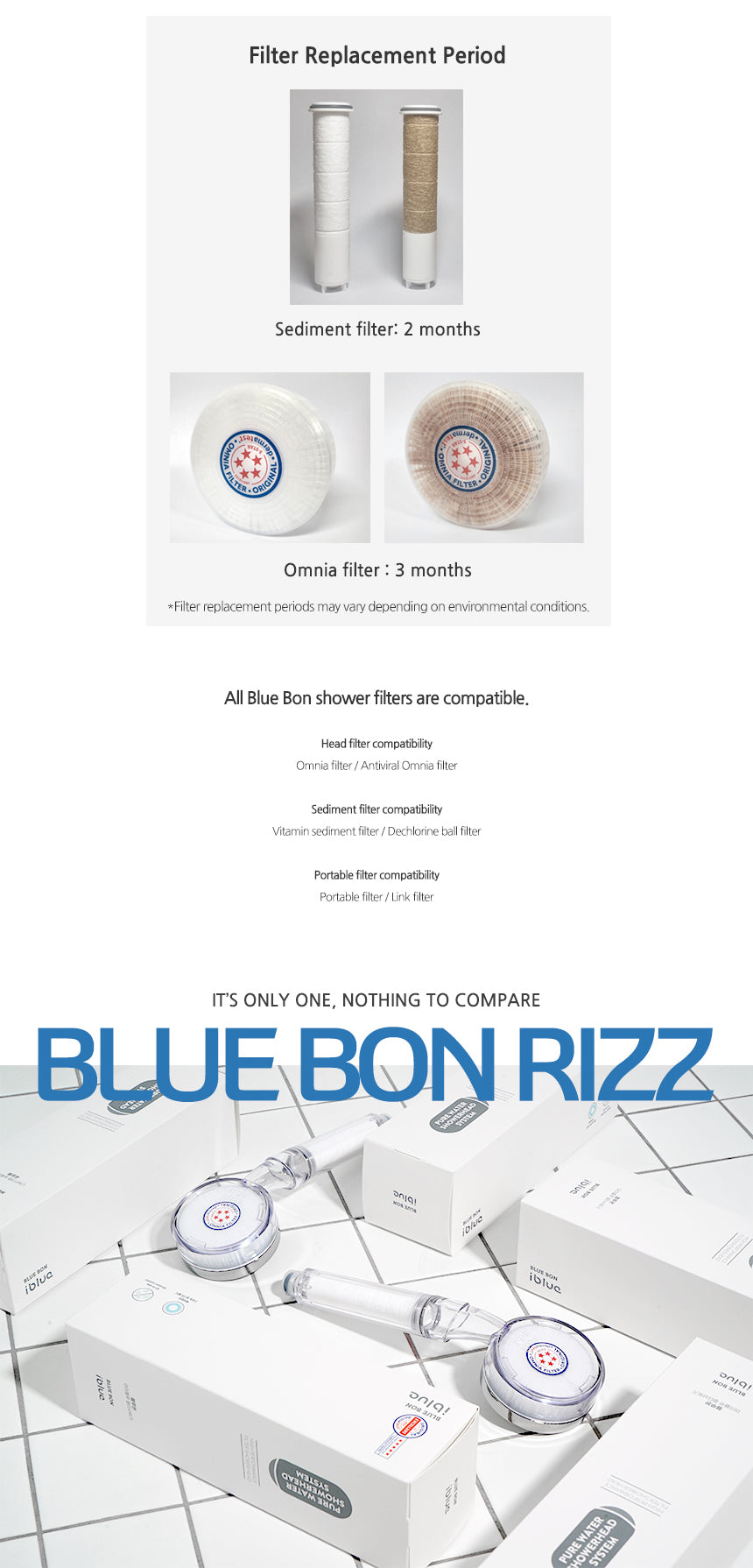bluebon shower sediment filter(3EA)