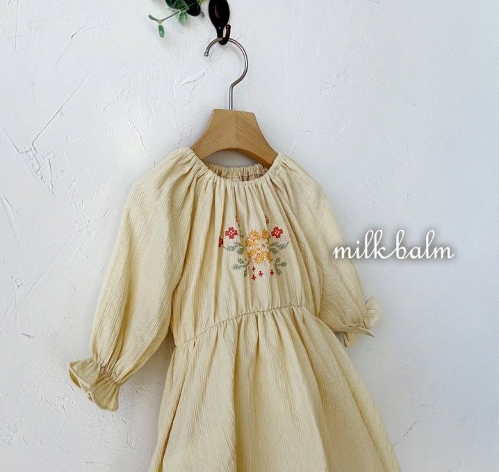 Yellow Cross Stitch Dress