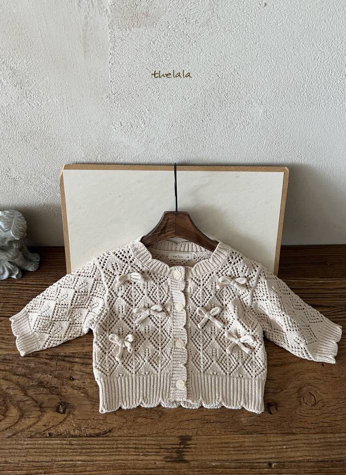 Ribbon Knit Cardigan β Beige