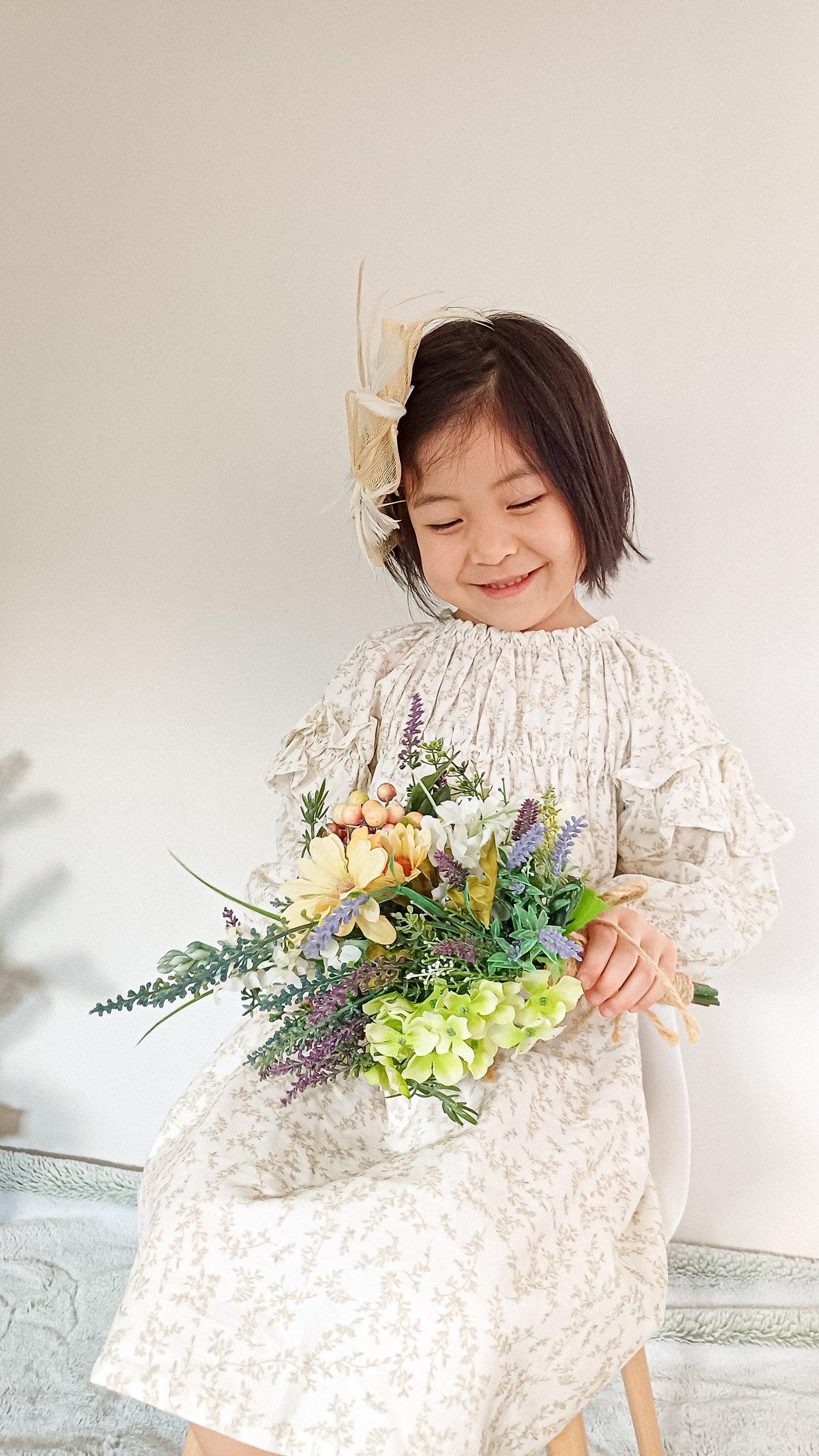 Marron ruffled Sleeves Dress