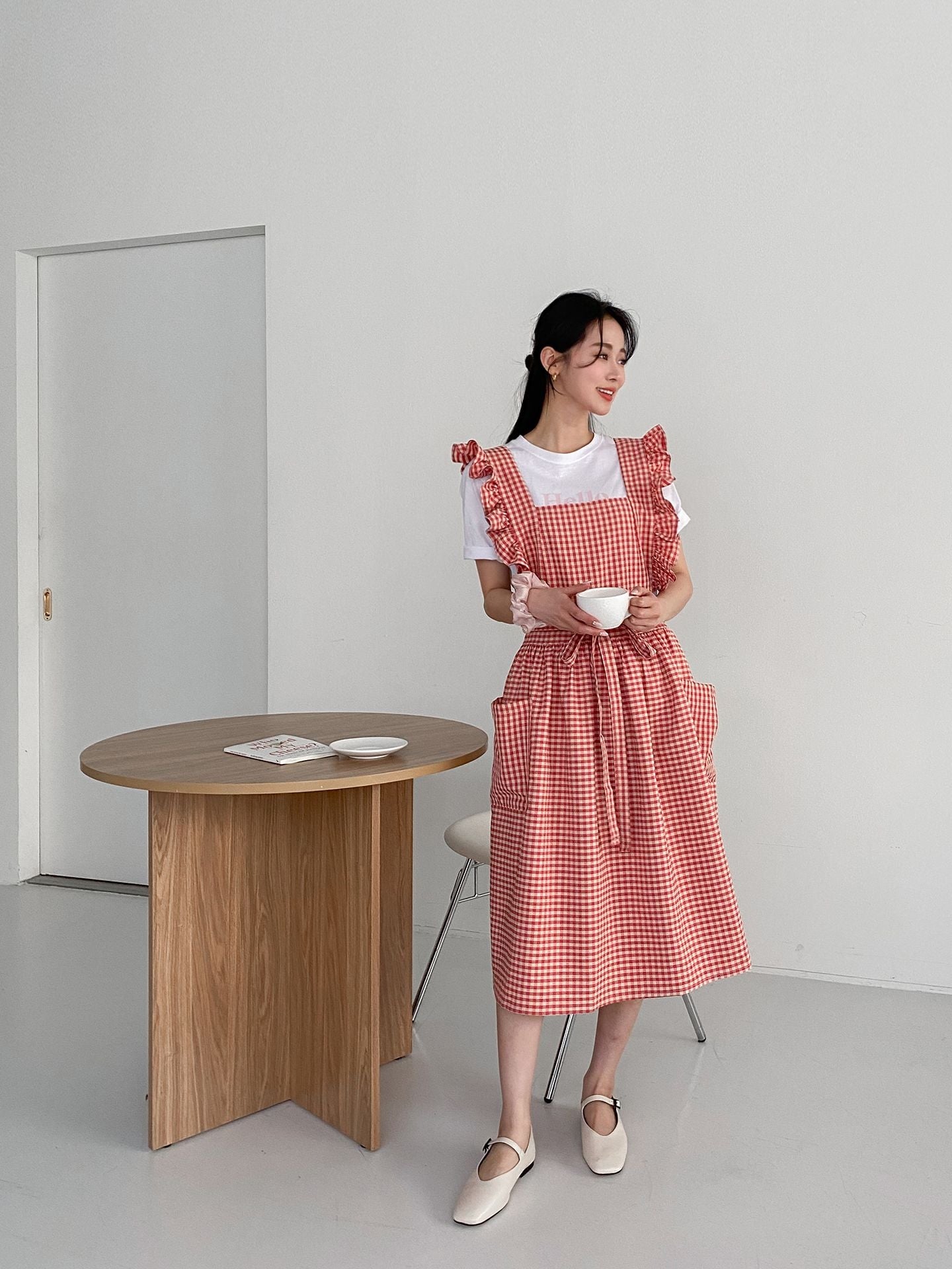 Checkered apron(mum/kid)