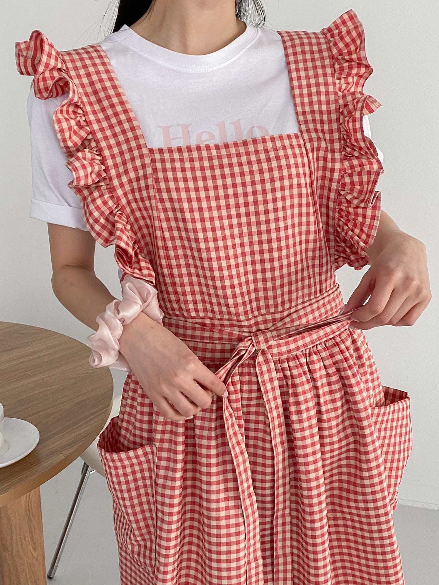 Checkered apron(mum/kid)