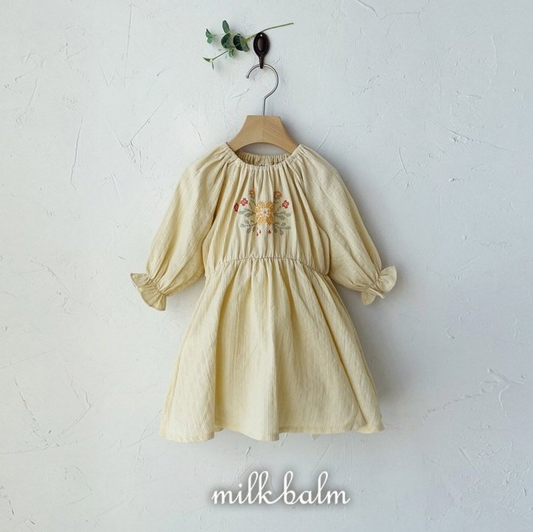 Yellow Cross Stitch Dress