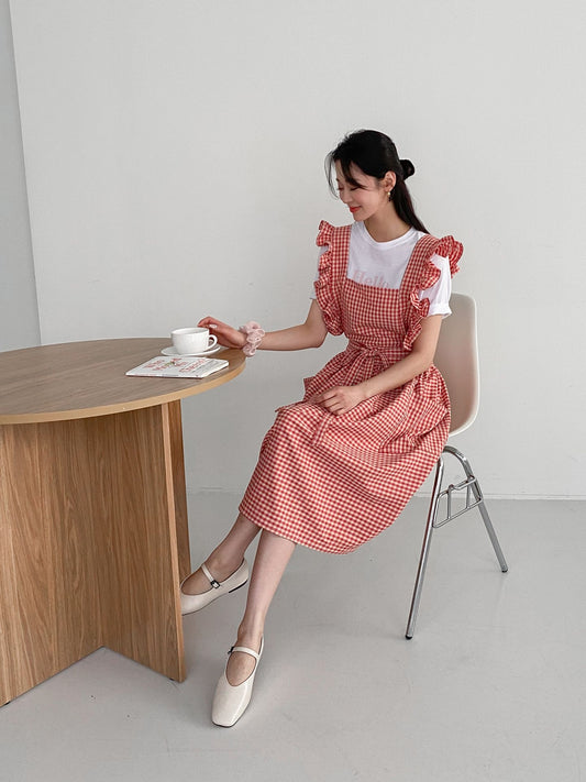 Checkered apron(mum/kid)